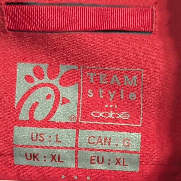 Chick-fil-A Oobe Jacket Red Full Zip  Employee Jacket Size L - Picture 3 of 8
